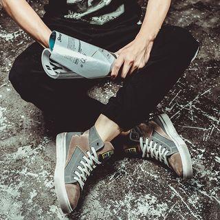 Canvas Panel High-top Sneakers