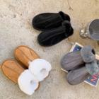 Faux-fur Seam-trim Slippers