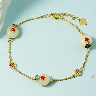 Cloud Glaze Gemstone Alloy Bracelet Gold - One Size