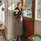 Round-neck Flower Button Trim Cardigan