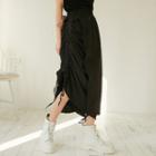 Asymmetric Drawstring Midi Skirt