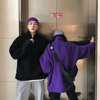 Couple Loose-fit Half-zip Fleece Pullover