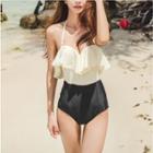 Halter-neck Ruffle Swimsuit