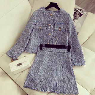 Set: Tweed Jacket + A-line Skirt