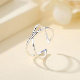 925 Sterling Silver Layered Open Ring Ring - Silver - One Size