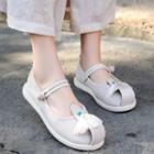 Fringed Frog-button Mary Jane Flats
