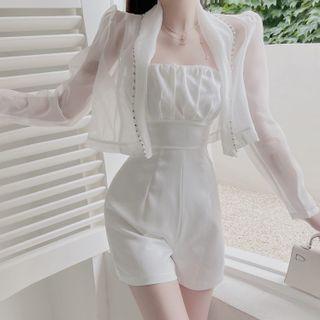 Set: Chiffon Jacket + Tube Romper