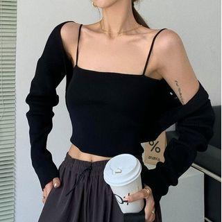 Knit Cropped Camisole Top / Knit Shrug