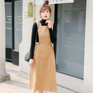 Set: Midi Jumper Dress + Knit Top