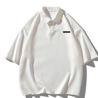 3/4-sleeve Waffle Polo Shirt
