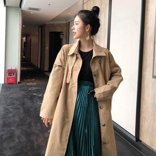 Long-sleeve Button Long Jacket