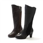 Genuine Leather Fleece-lined Long Boots