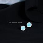 925 Sterling Silver Moon & Star Earring 1 Pair - Blue - One Size