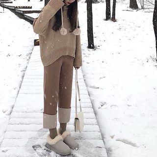 Set: Turtleneck Knit Top + Pants