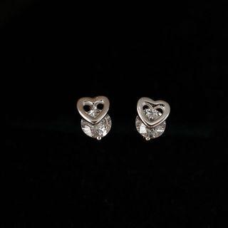 Heart Sterling Silver Rhinestone Earring