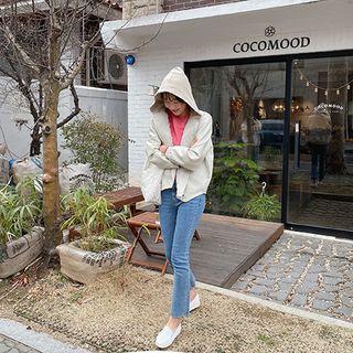 Pocket-detail Hooded Zip-up Jacket