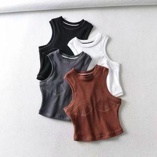 Stitched Cropped Tank Top