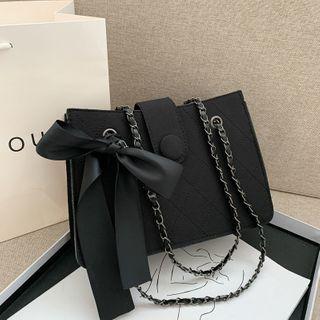Chain Plain Faux Leather Crossbody Bag