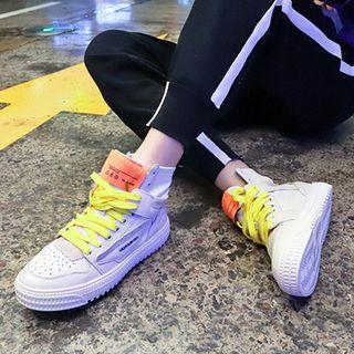 Contrast Lace Ankle Sneakers