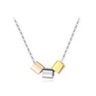 Simple And Fresh Geometric Square 316l Stainless Steel Necklace Silver - One Size