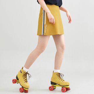Stripe Contrast A-line Skirt