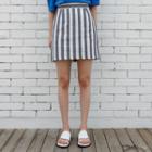 Band-waist Linen Mini Skirt