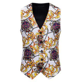 Jacquard Button-up Vest