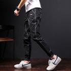Contrast Stitching Cropped Harem Pants