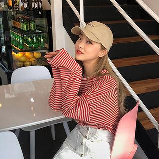 Slit-side Oversized Stripe T-shirt