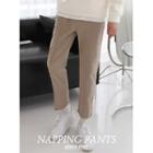 Pintuck Fringe-hem Straight-leg Pants