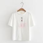Short-sleeve Character T-shirt White - One Size