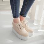 Platform Hidden Wedge Lace-up Shoes