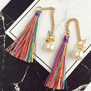 Colored Tassel Swing Earrings
