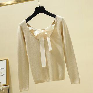 Tie-back Round Neck Knit Top