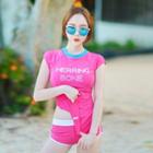 Cap-sleeve Lettering Rashguard