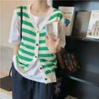 Sleeveless Striped Knit Vest