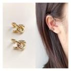 Geometric Alloy Cuff Earring 1 Pair - Clip On Earrings - Gold - One Size