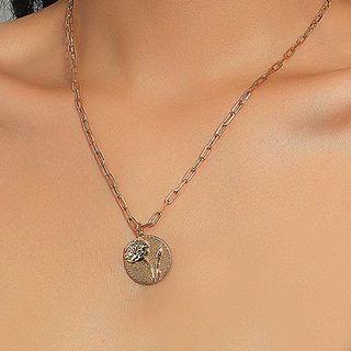 Floral Necklace 01 - Gold - One Size