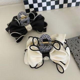 Contrast Trim Ribbon Rhinestone Hair Claw