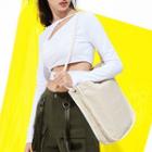 Eco-friendly Canvas Crossbody Bag Beige - One Size