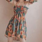 Couple Matching Floral Beach Shorts / Bikini / Cover-up Dress / Set