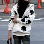 Skull Print Hooded Jacket