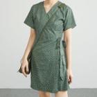 Short-sleeve Dotted Mini Dress