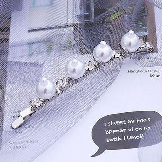 Pearl & Rhinestone Hair Pin - Silver Silver - One Size