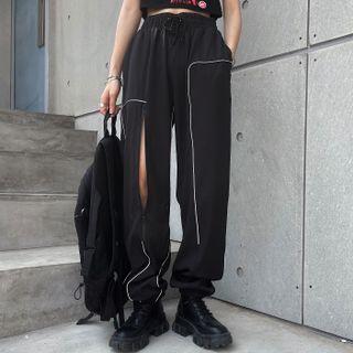 Contrast Trim Cutout Sweatpants