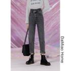 High-waist Cropped Harem Jeans With Belt