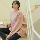 Crewneck Drop-shoulder Napped T-shirt