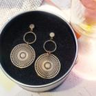 Perforated Disc Drop Earring 1 Pair - Gold - One Size