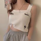 Knitted Embroidered Cropped Camisole