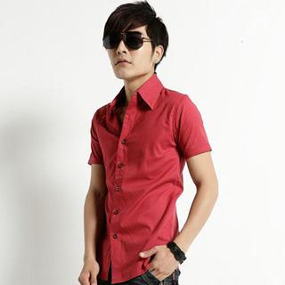 Short-sleeve Plain Shirt